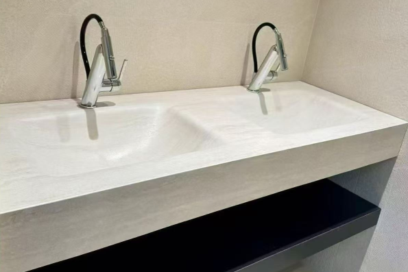 One-piece molded washbasin